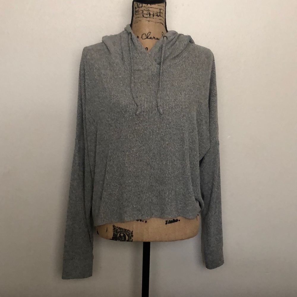Roxy Way Back When Hooded Long Sleeve Rib Knit Top